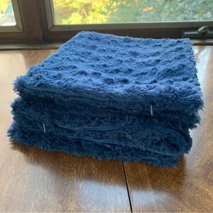 Lananas Blue Shag Faux Fur Pillow Cover Shams 19 x 20” Boho Home or Room Decor